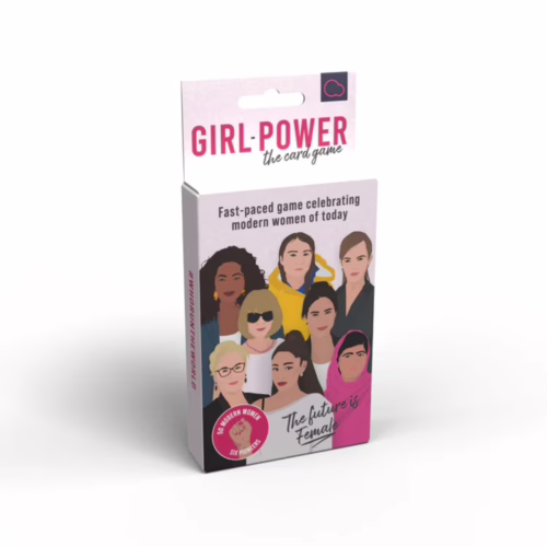 Girl Power card game box featuring diverse women