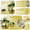Elevate your decor with this unique mirror disco ball hanging planter. 8-inch mirror disco ball hanging planter with gold chains