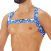 Tof Paris Fetish Elastic Harness in blue camouflage