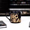 Sip in style with this humorous 'I'm Kind of a Big Deal' mug. Black mug with gold text 'I'M KIND OF A BIG DEAL'