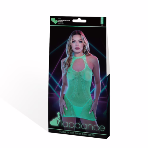 Glow In The Dark Keyhole Mini Dress displayed on a model