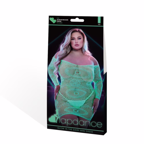 Glow-in-the-dark off-the-shoulder mini dress packaging