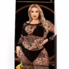 Lapdance Long Sleeve Mini Dress - Black, featuring a sheer design with heart patterns