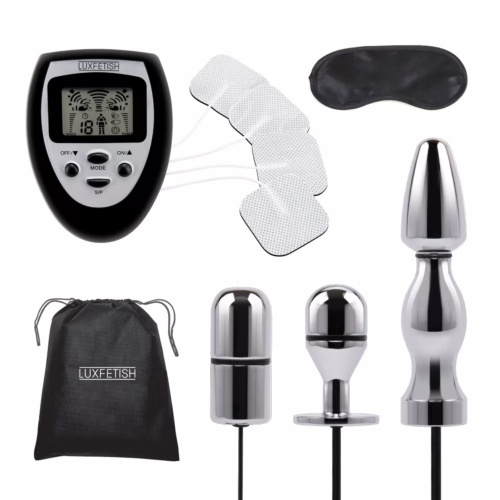 Discover new sensations with the Lux Fetish Electro Sex Ultra Shock Set. Lux Fetish 9 Piece Electro Sex Ultra Shock Set