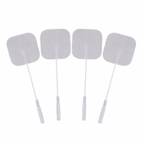 Elevate your pleasure with the Lux Fetish Electro Sex Ultra Shock Set's stimulating electrode pads. Four adhesive electrode pads from the Lux Fetish 9 Piece Electro Sex Ultra Shock Set