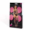 Lace suspender bodystocking in black, model displayed