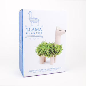 Add a playful touch to your gardening with the Llama Planter, available at The Loving Company. Gift Republic Llama Planter with grassy body, available at The Loving Company.