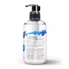 Water-based lubricant in a clear pump bottle