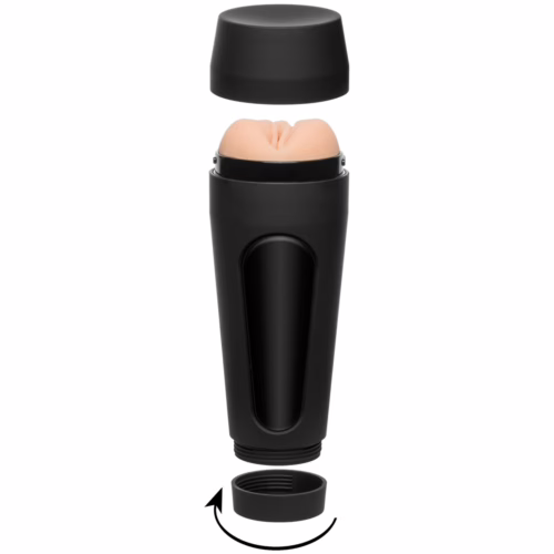 Main Squeeze Livv Fitt Ultraskyn Stroker Vagina in black and vanilla