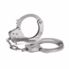 Silver bondage metal handcuffs, featuring a durable design and locking mechanism