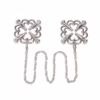 Me You Us Flower Design Nipple Chain - Silver