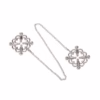 Silver flower design nipple chain, featuring two floral motifs connected by a chain