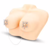 Silver flower design nipple chain with intricate decorations