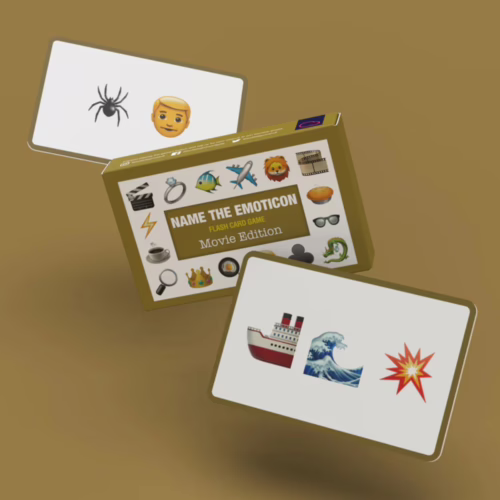 Enjoy a fun movie-themed game night with the 'Name The Emoticon' card game. Name The Emoticon card game with emoji cards