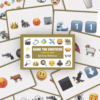Join the fun with the 'Name The Emoticon' card game, now available at The Loving Company! Emoticon card game 'Name The Emoticon', featuring various movie-related emojis