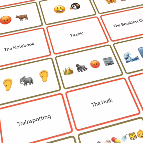 Discover the fun of the Bubblegum Stuff Name The Emoticon Card Game, available at The Loving Company. Card game with emoji representations and movie titles