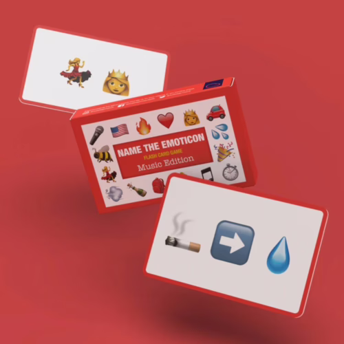 Explore the fun of music-themed emojis with the Name The Emoticon card game. Name The Emoticon card game with emoji cards