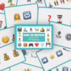 Get ready for a fun game night with the Name The Emoticon card game! Emoticons card game with various emojis on cards