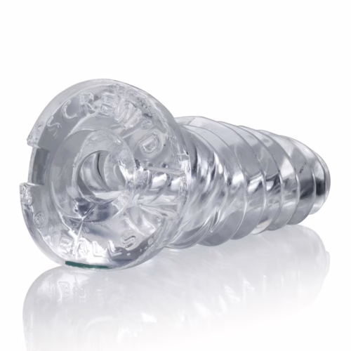 Oxballs Screwd - Clear, a textured clear toy, features a spiral design