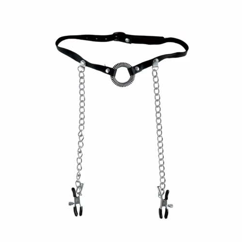 Fetish Fantasy Series Limited Edition O-Ring Gag & Nipple Clamps - Black