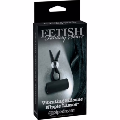 Fetish Fantasy Series vibrating silicone nipple lassos in black