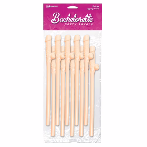 Add some fun to your bachelorette party with these playful dicky sipping straws! 10 novelty dicky sipping straws, packaged for bachelorette parties