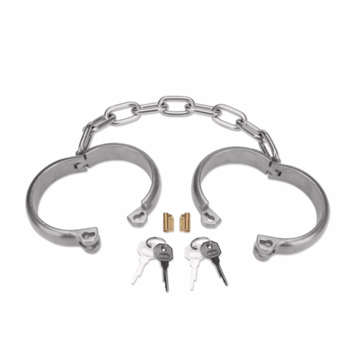Prowler Red Heavy-Duty Ankle Cuffs with a chain and two keys