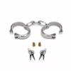 Prowler Red heavy-duty silver handcuffs with two keys