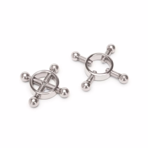 Prowler Red 4 Way Screw Nipple Clamp - Silver