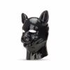 Black latex pig hood with glossy finish