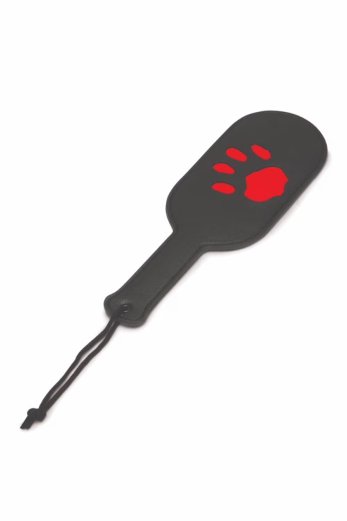 Prowler Red Puppy Paddle in black with a red paw print