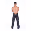 Prowler Red Latex Gloves - Black, shown on a model with a bare back