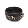Black leather lockable collar with silver studs