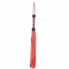 Prowler Red Flogger - Black/Red, 33in, featuring braided handle and long tassels