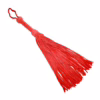 Prowler Red Leather Suede Flogger, featuring a braided handle and soft fringe