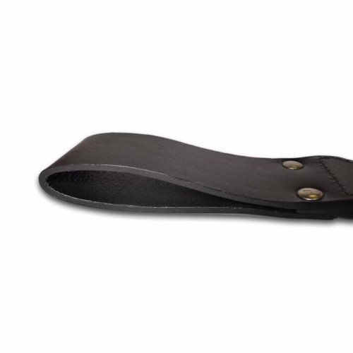 Prowler Red Leather Small Paddle in black, showcasing a smooth, rounded edge