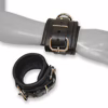 Prowler Red Leather Lockable Wrist Restraints - Black