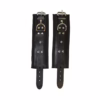 Prowler red leather lockable wrist restraints in black