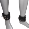 Prowler Red Leather Lockable Ankle Restraints - Black
