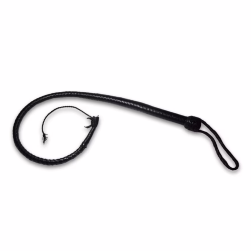 Prowler Red Turkish Knot Whip, a black braided whip