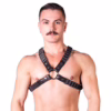 A man wearing a black and silver Prowler Red Ballistic Harness