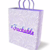 Add some fun to your gifts with this playful '#Fuckable' gift bag! Purple and white swirl gift bag with '#Fuckable' text