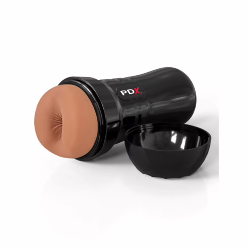 Experience intense pleasure with the PDX Extreme Wet Bussies, now available for purchase. PDX Extreme Wet Bussies stroker in black with a realistic opening