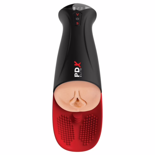 Experience enhanced pleasure with the PDX Elite Fuck O Matic Pro Male Masturbator. PDX Elite Fuck O Matic Pro Male Masturbator - XL, realistic design with textures