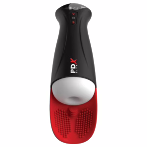 Experience pleasure like never before with the PDX Elite Fap O Matic Pro. PDX Elite Fap O Matic Pro male masturbator in black and red