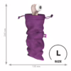 Purple storage pouch with a Satisfyer device partially visible