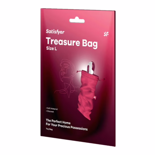 Satisfyer Treasure Bag packaging, soft material, discreet design