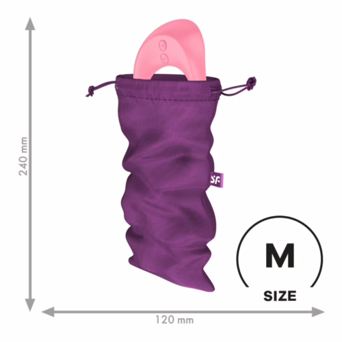 Satisfyer Treasure Bag in purple with a pink device