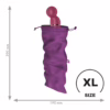 Purple Satisfyer Treasure Bag with a drawstring, dimensions 390 mm by 190 mm