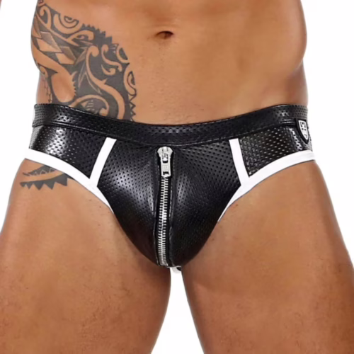 Tof Paris Pilot Empty Bottom - Black/White, featuring perforated design and zipper